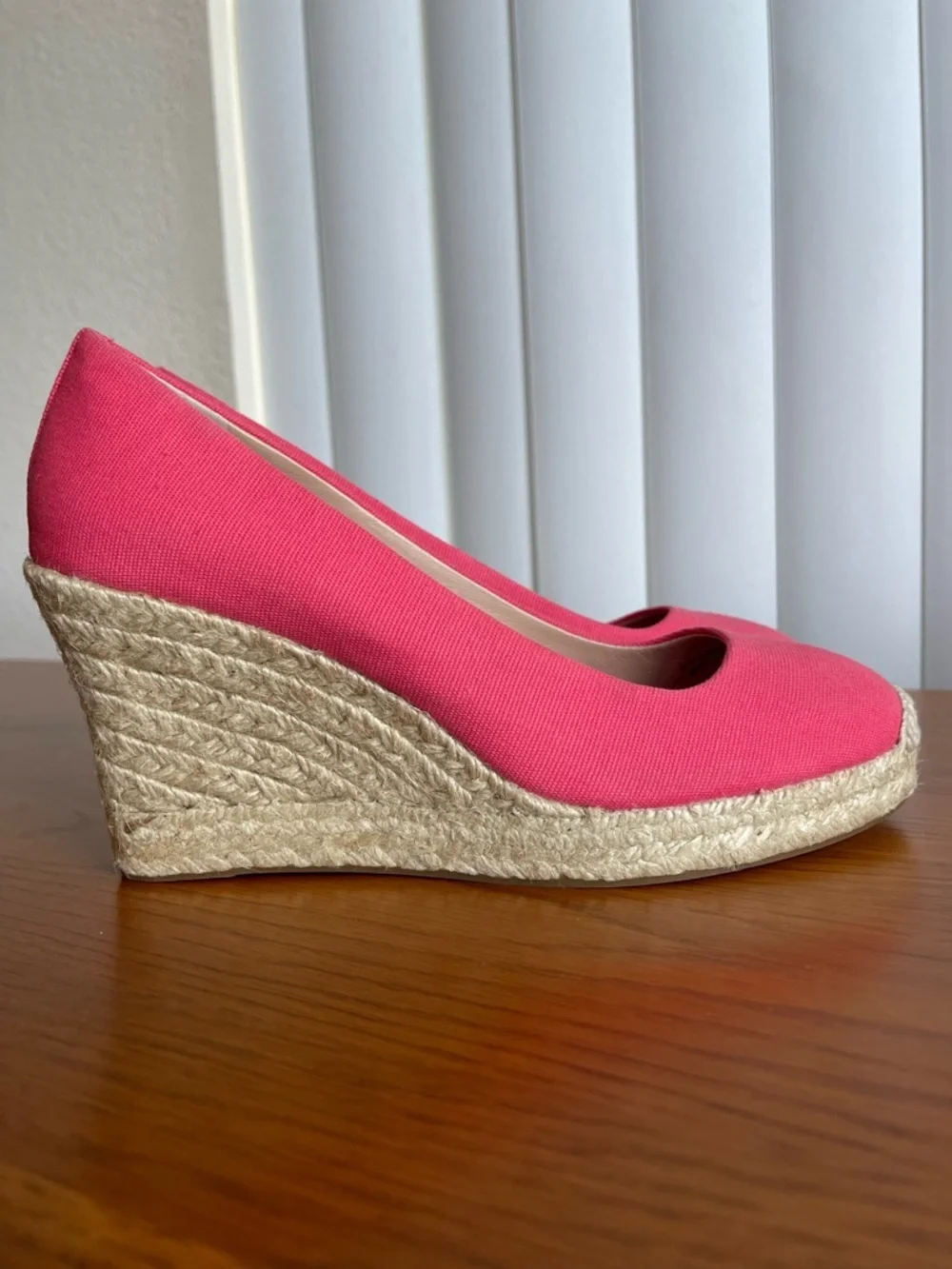 J.Crew Seville Canvas Espadrille Wedge Salmon Pink Size 7.5 - Picture 7 of 16